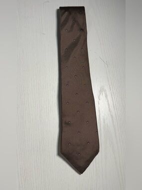 Dior Brown Tie with Tiny Geometric Dots 100% silk